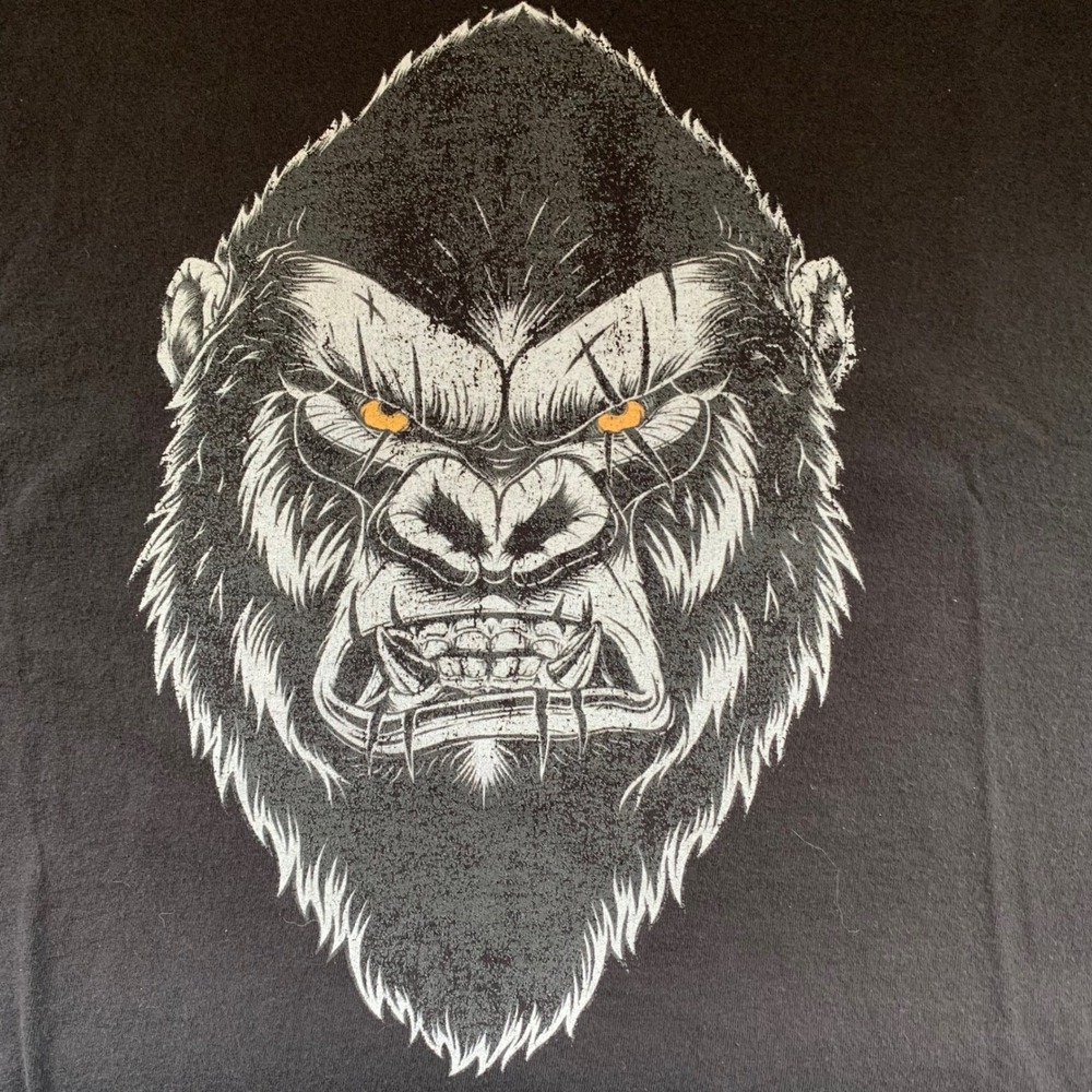 Hanes Mens 2XL Black Gorilla King Graphic T Shirt ComfortSoft Heavyweight - Picture 6 of 9